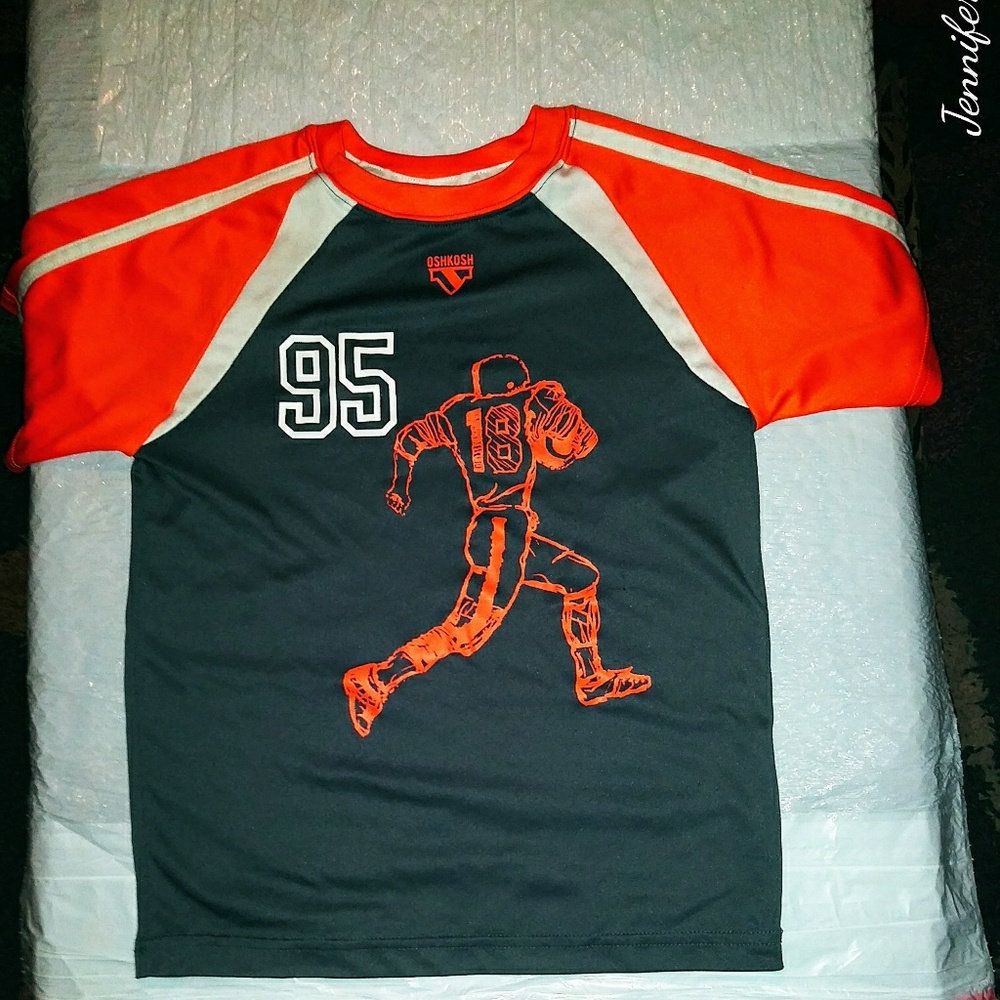 Oshkosh orange white black sports gym shirt